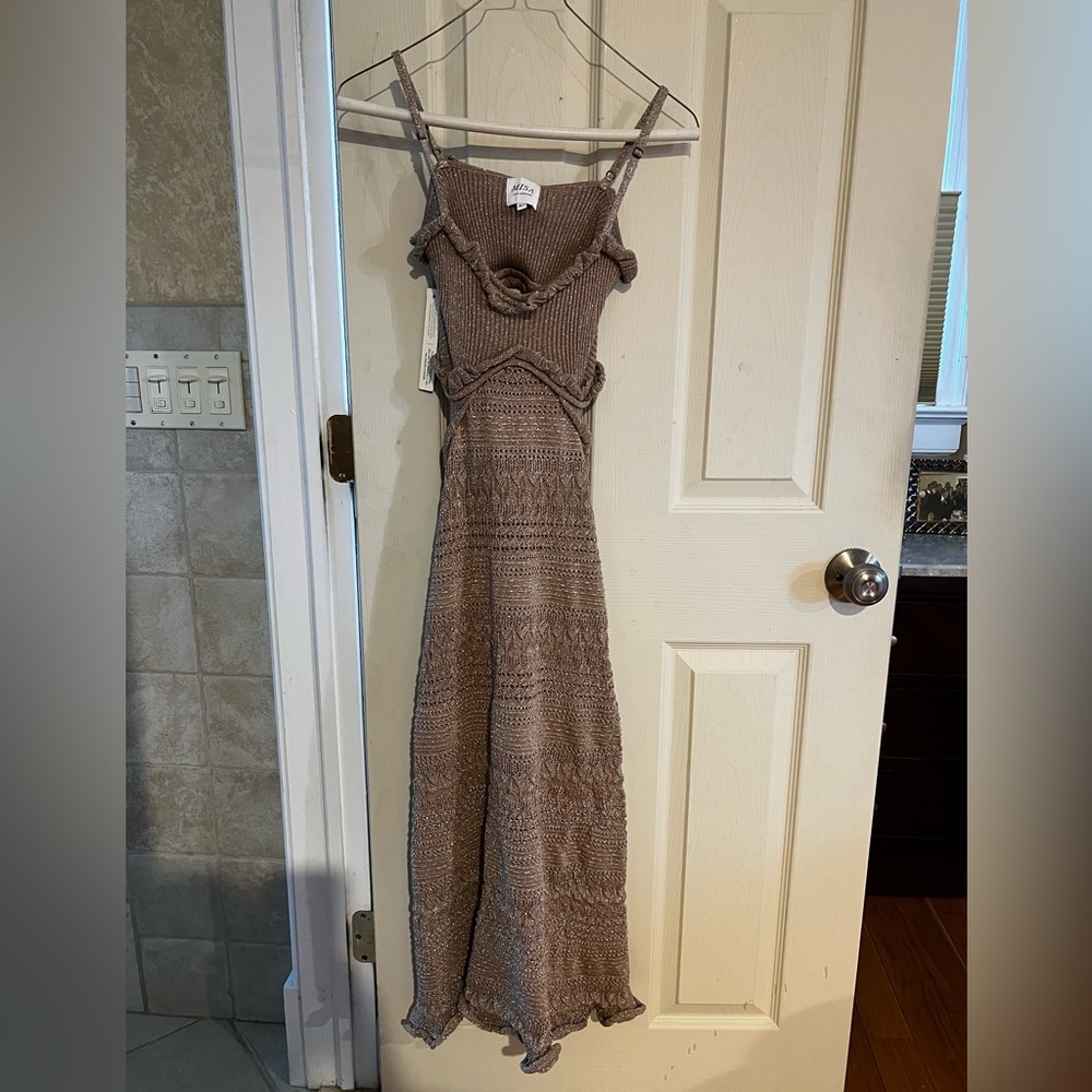 Anthropologie metallic shimmer dress